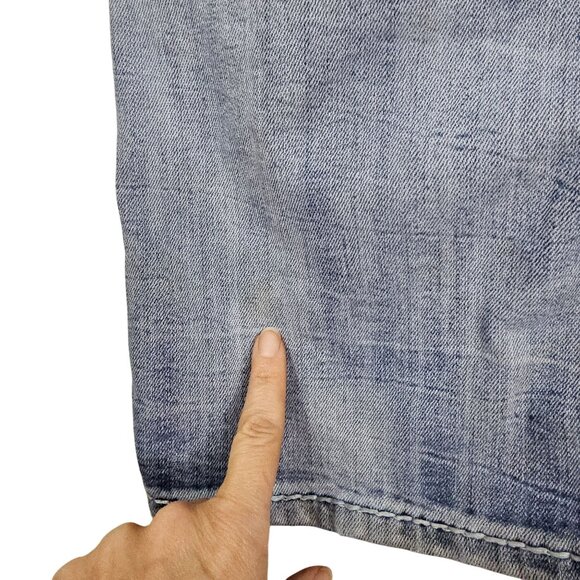 Rock Revival Ecton Boot Embroidered Denim Jeans 32 Light Wash Distressed Casual - Picture 4 of 15